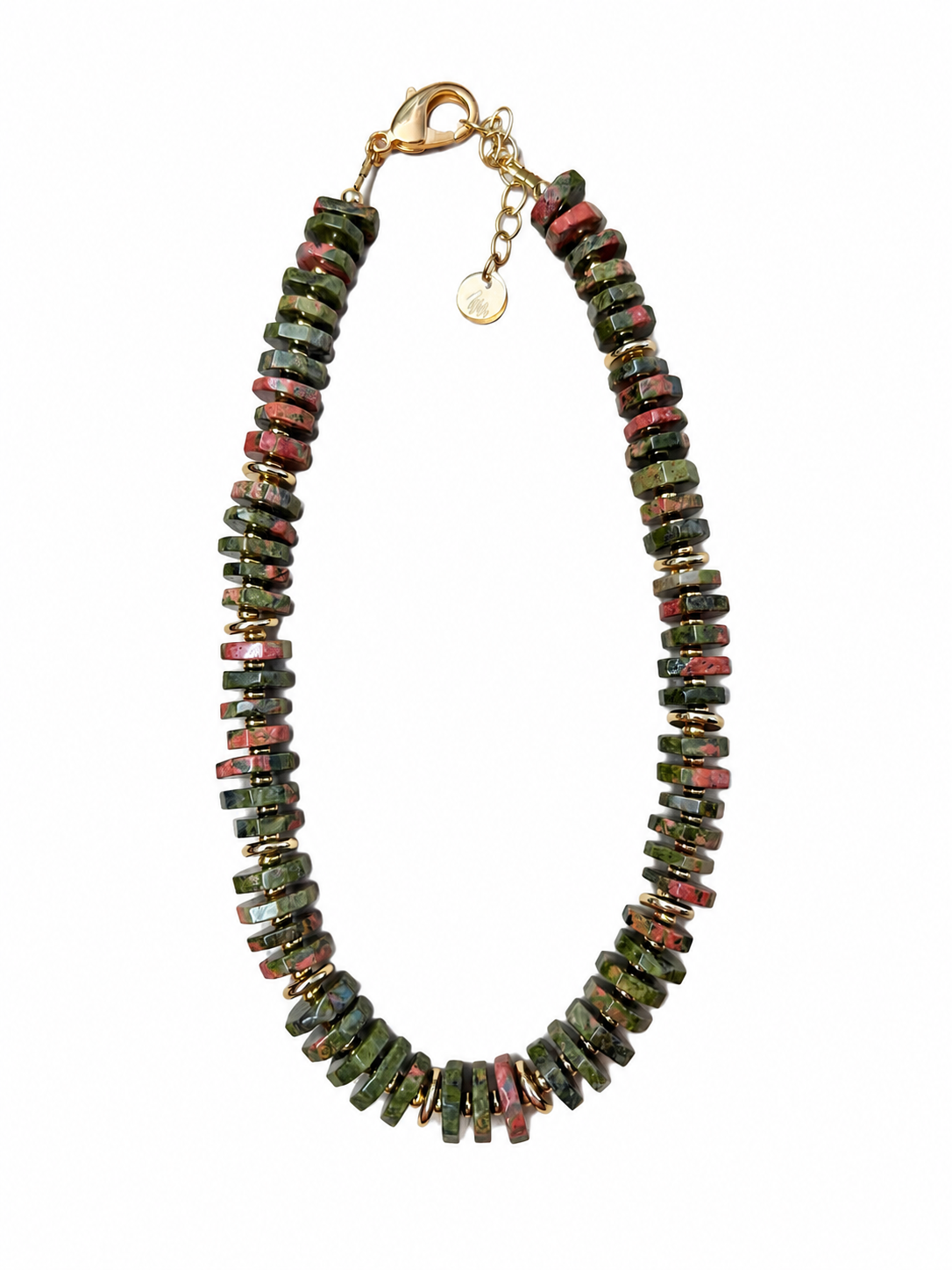 Unakite Rondelle Necklace