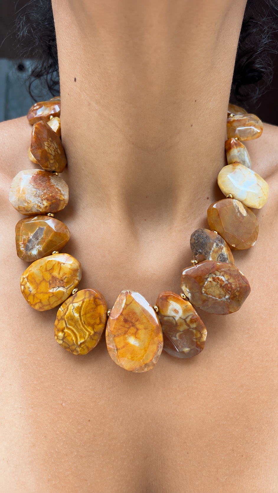 Drop Agate Stone Necklace