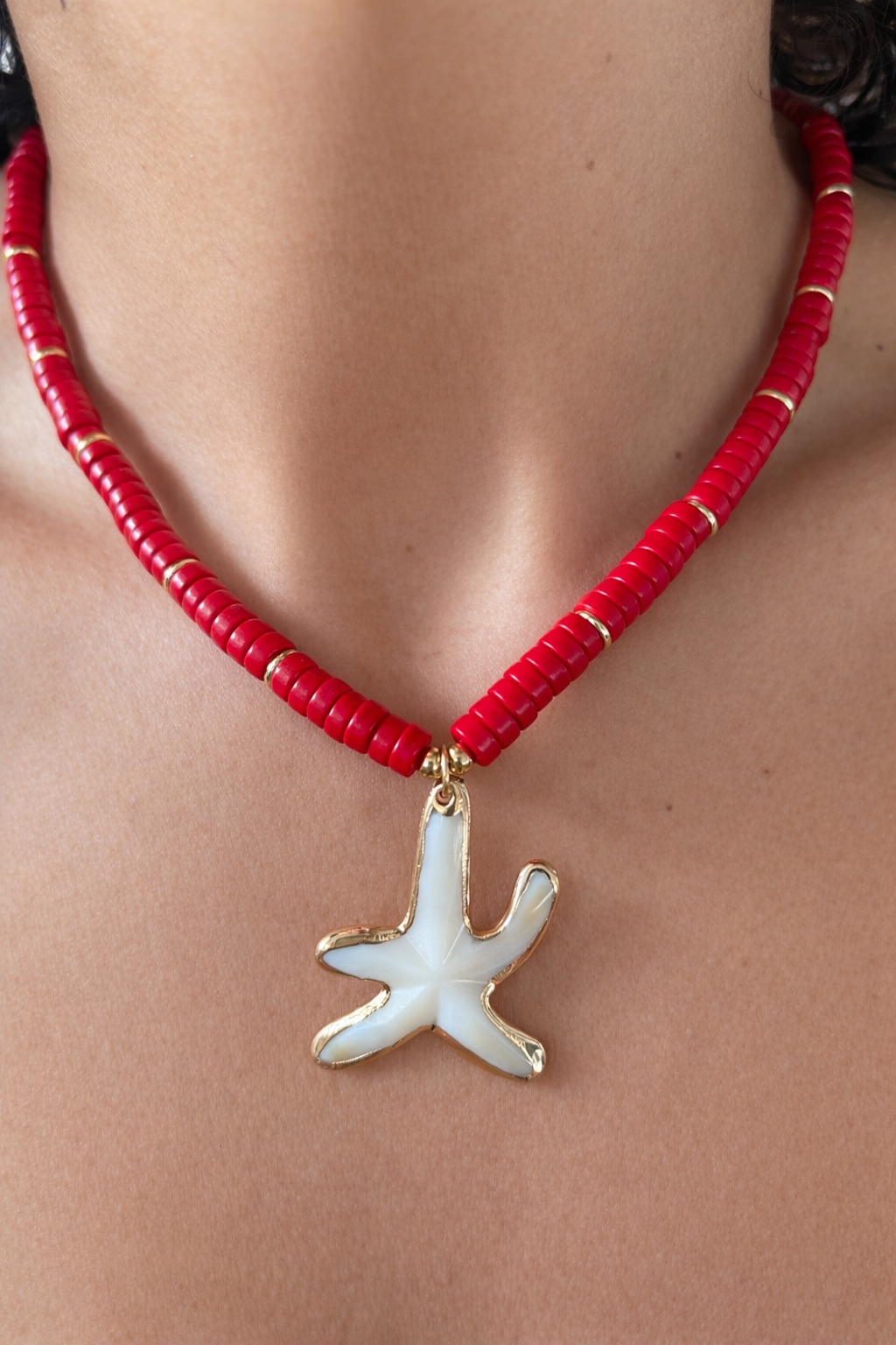 Las Picùas Starfish Necklace - Red