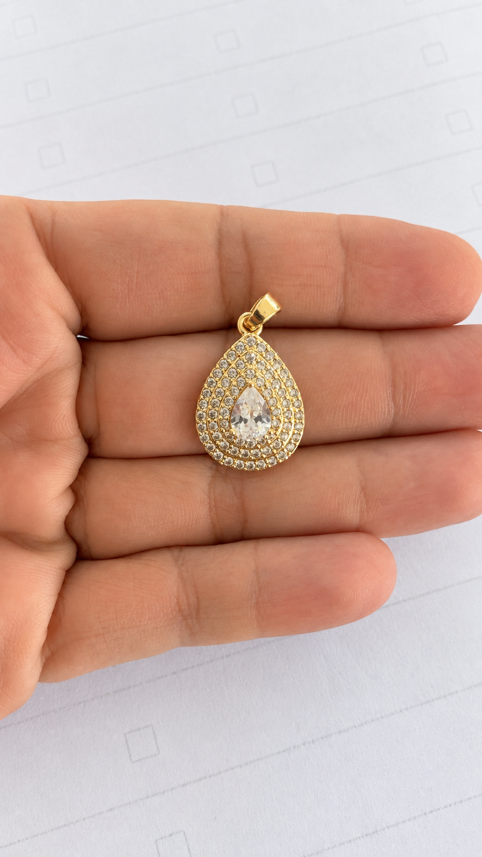 Cubic Zirconia Drop Pendant