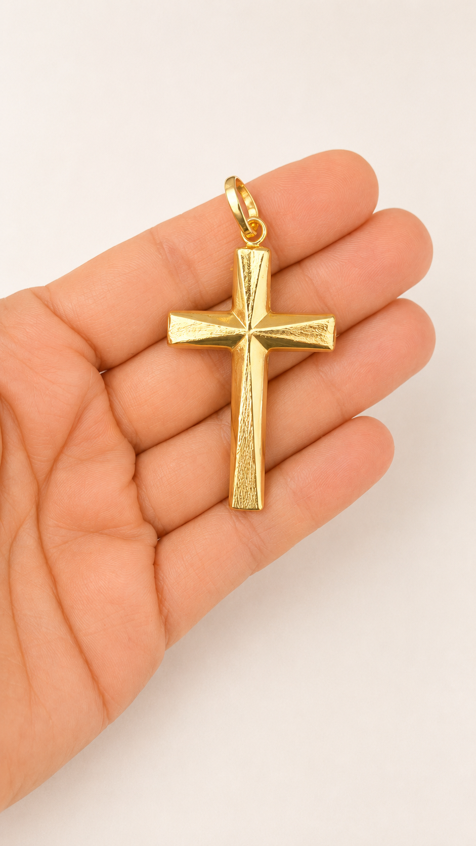 Brush Gold Cross Pendant