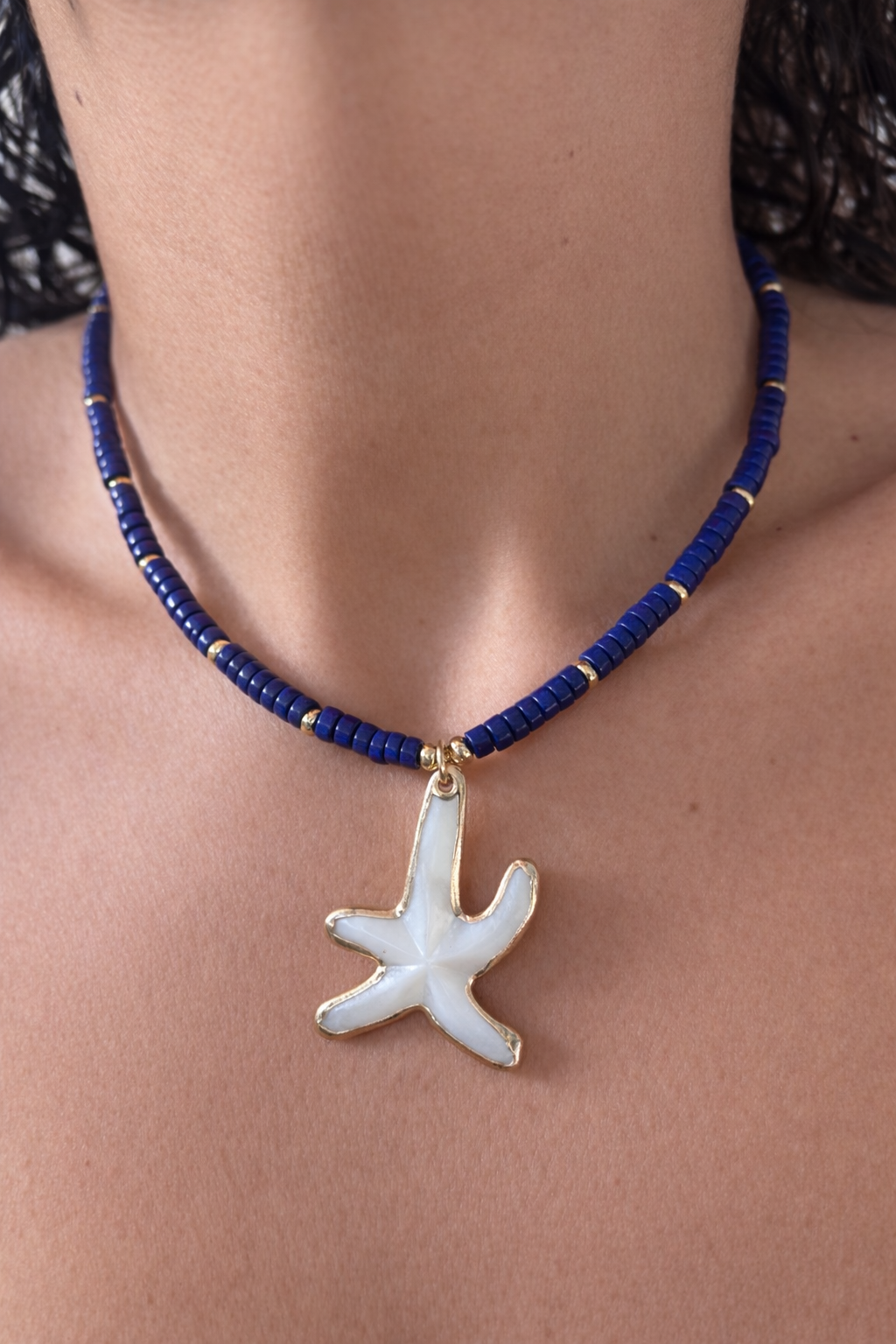 Las Picúas Starfish Necklace- Blue