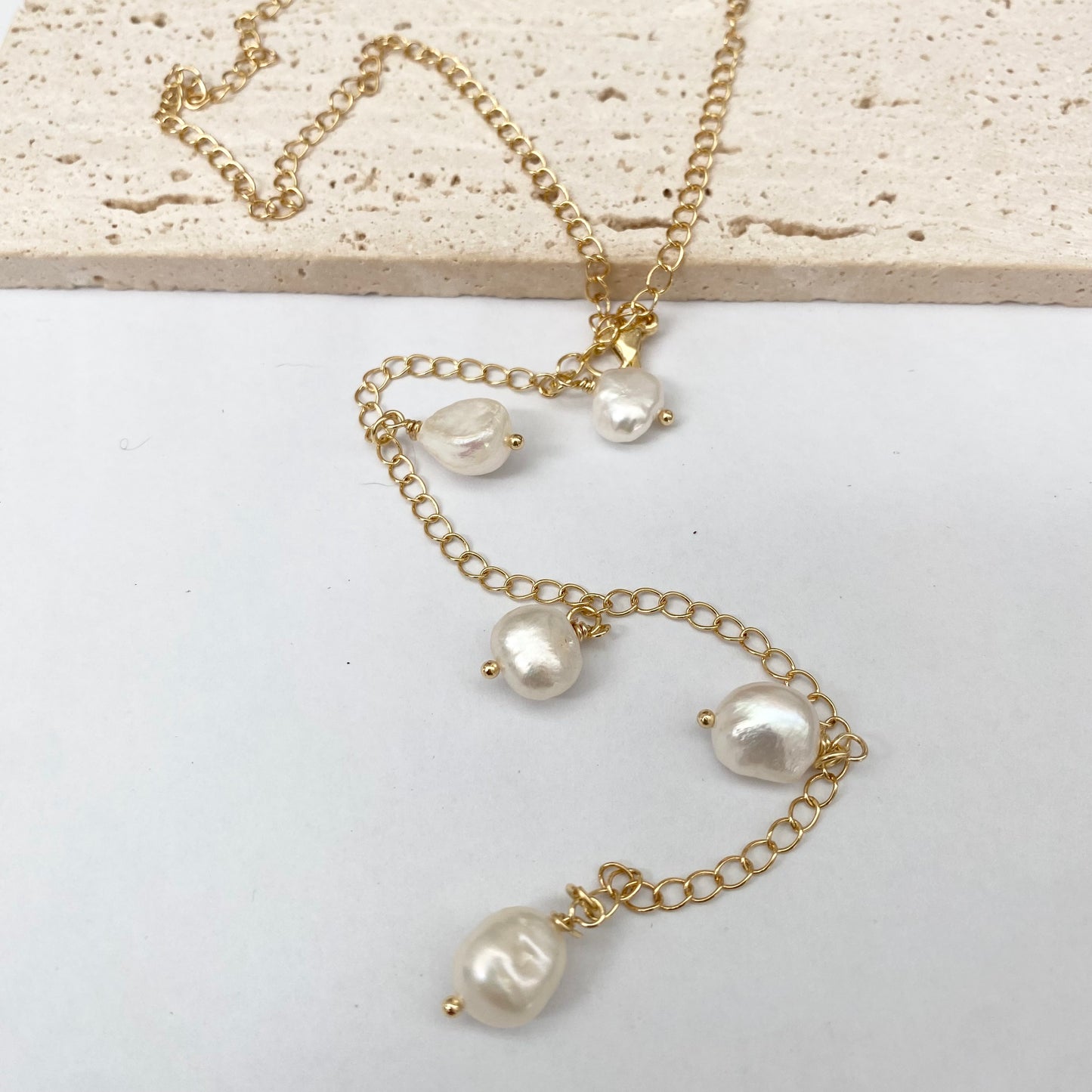 Dainty Pearl Lariat