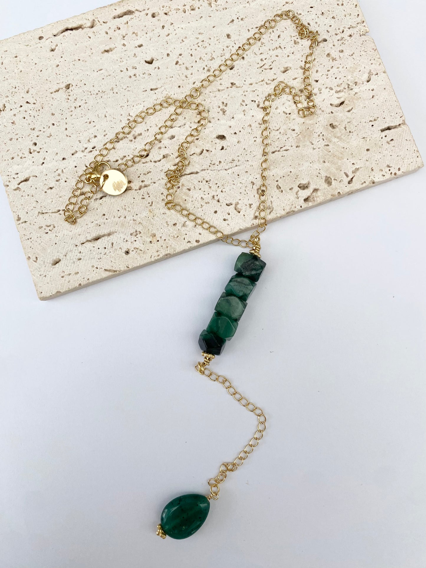 Green Agate Lariat