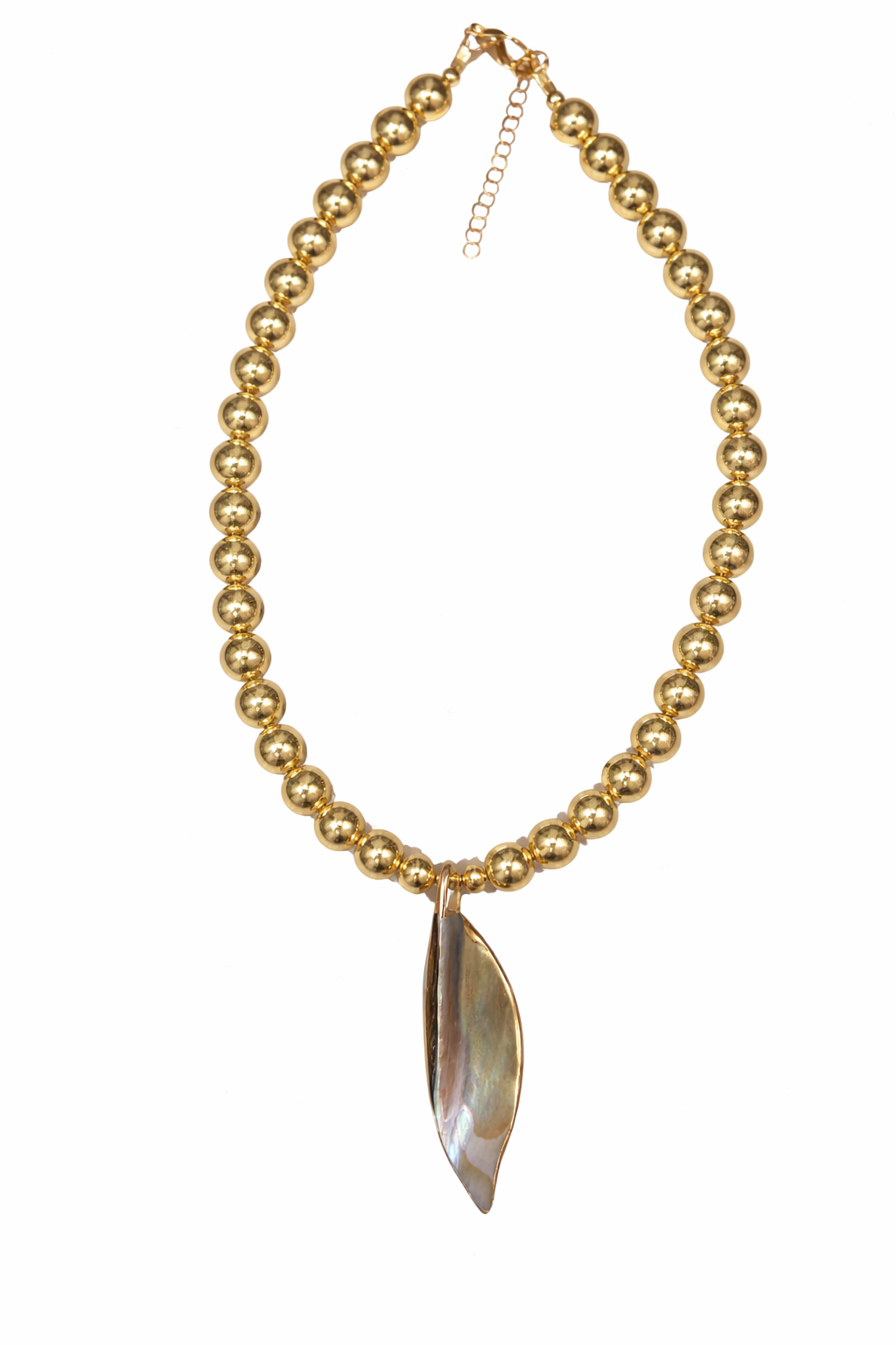 Mother of Pearl Leaf Necklace