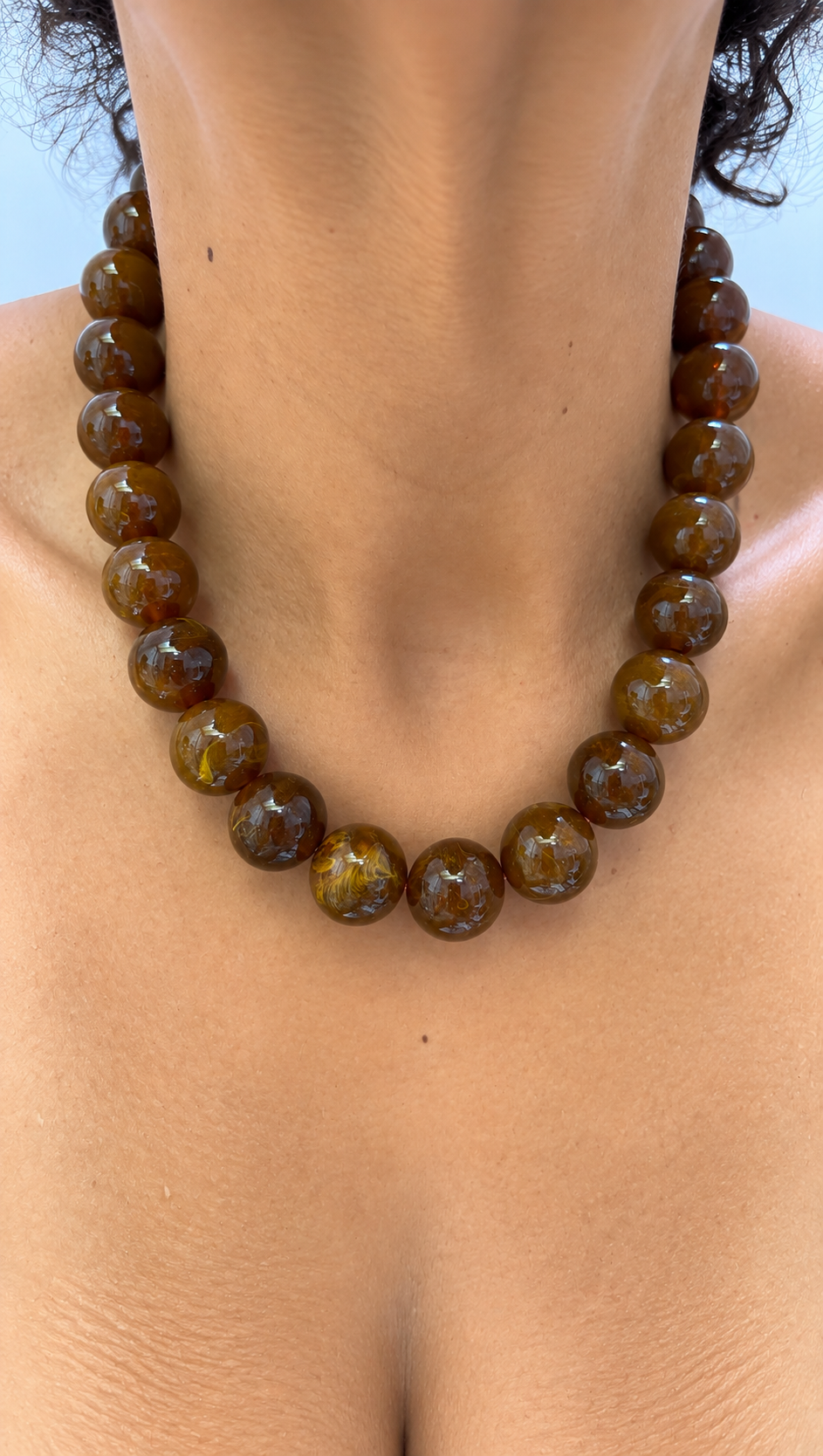 Gumball Necklace - 16mm Malted Brown