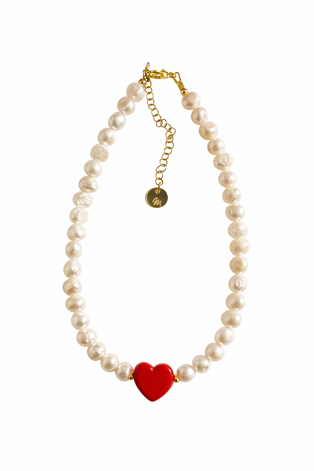 Pearl Heart Choker Neclace