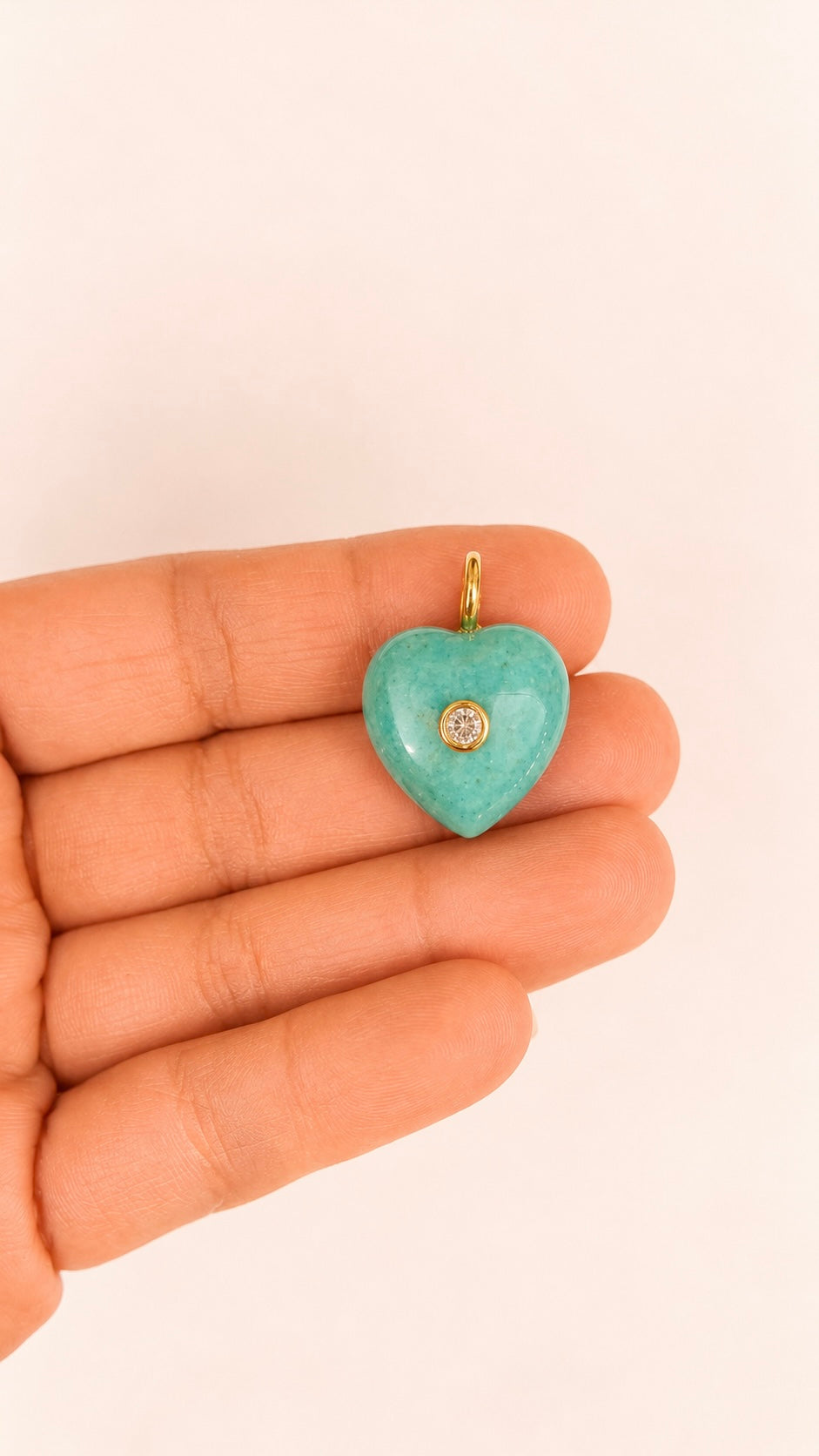 Amazonite Heart Charm