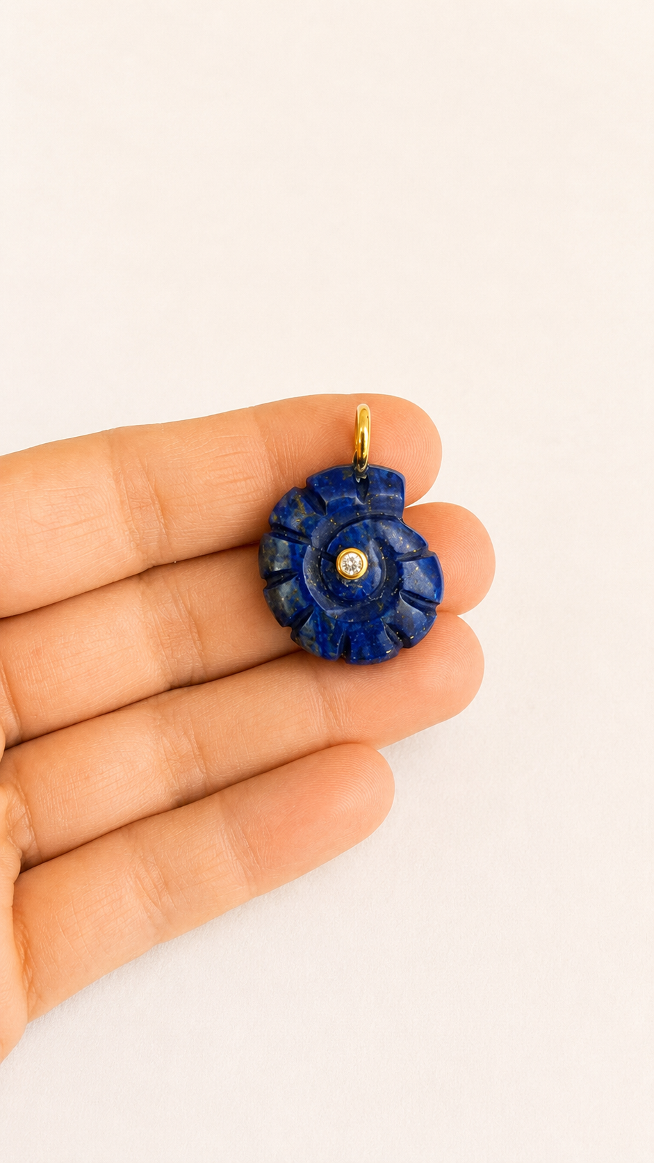 Lapis Lazuli Conch Shell Pendant