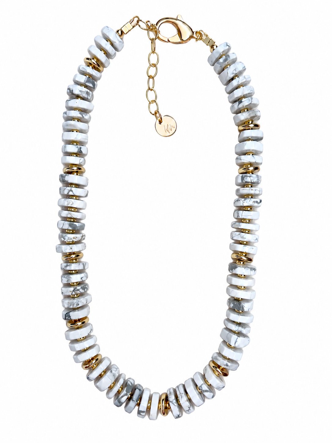 Howlite Rondelle Necklace