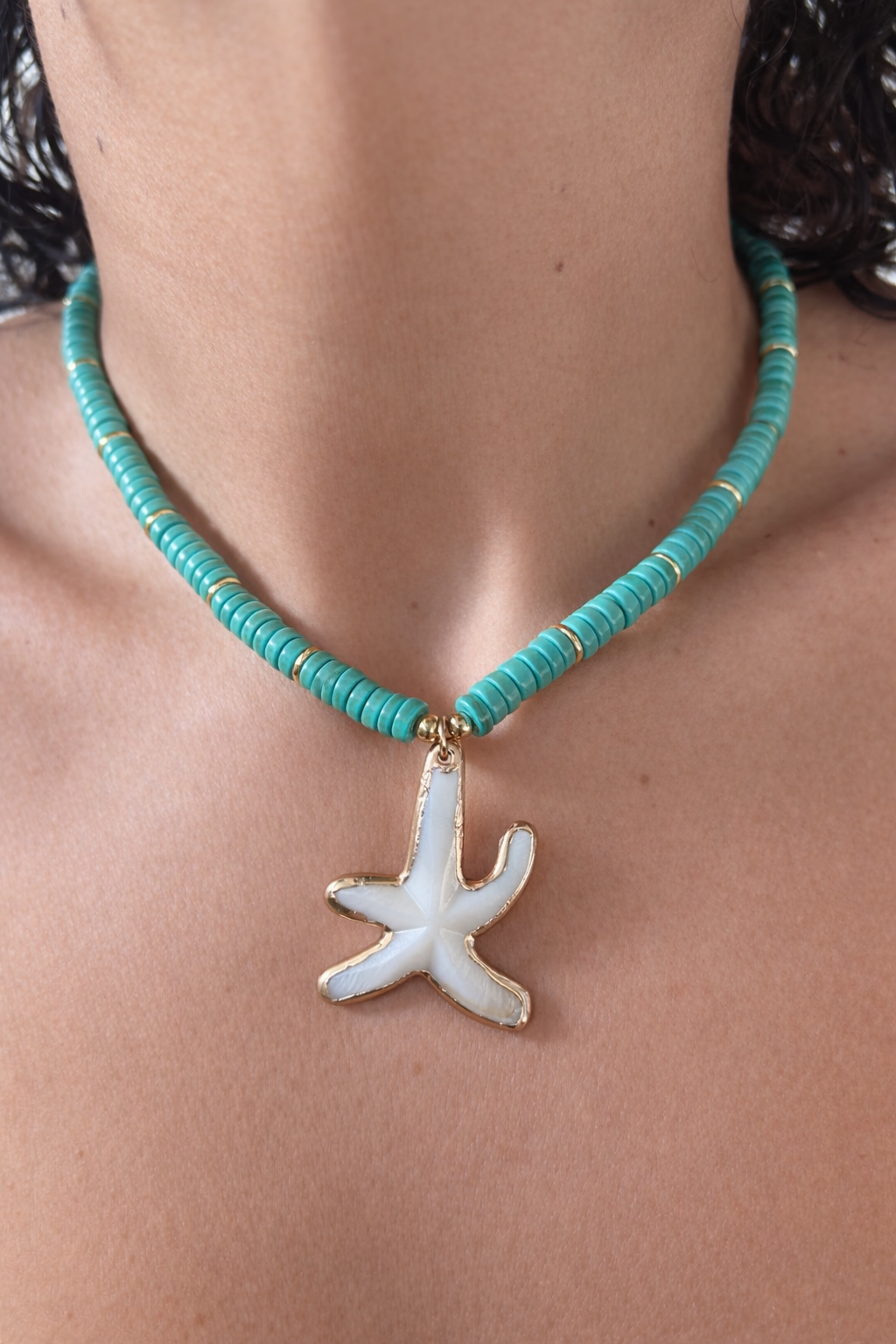 Las Picúas Starfish Necklace - Turquoise