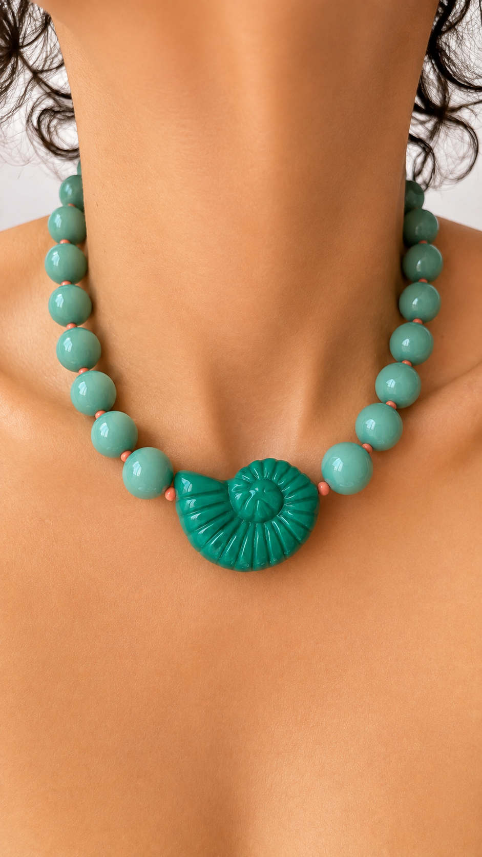 Gum Ball Acrylic Necklace - Shell