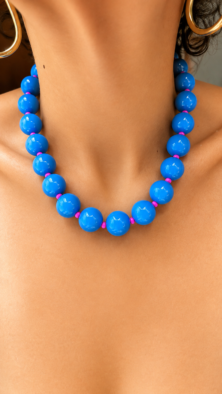 Gum Ball Necklace - 16mm - Blue