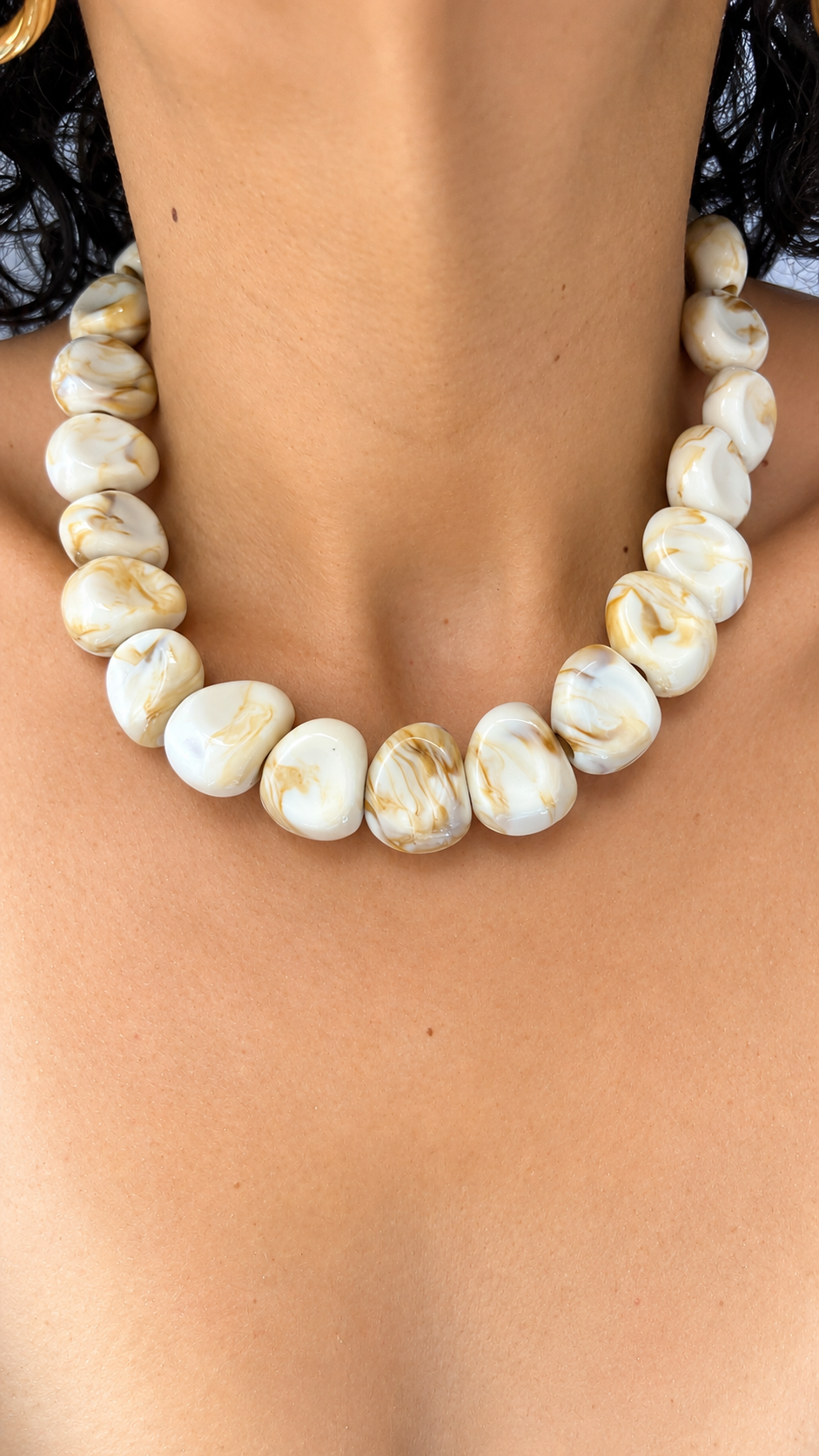 Acrylic Necklace - Stone Pebble