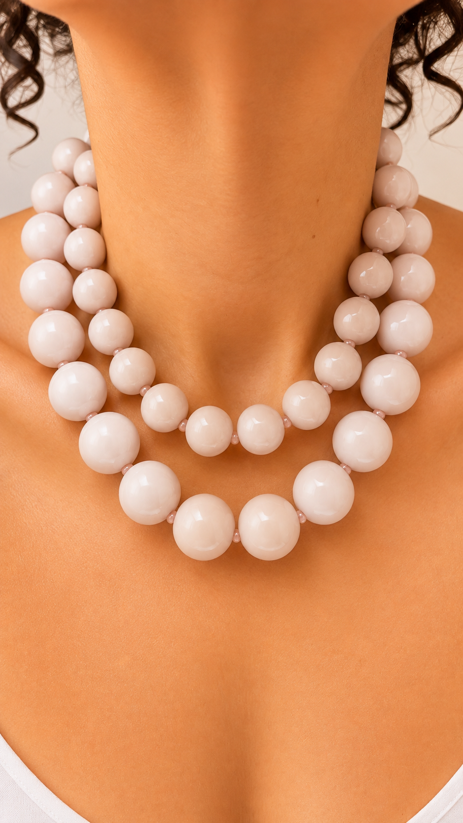 Gum Ball Necklace - Vintage Rose