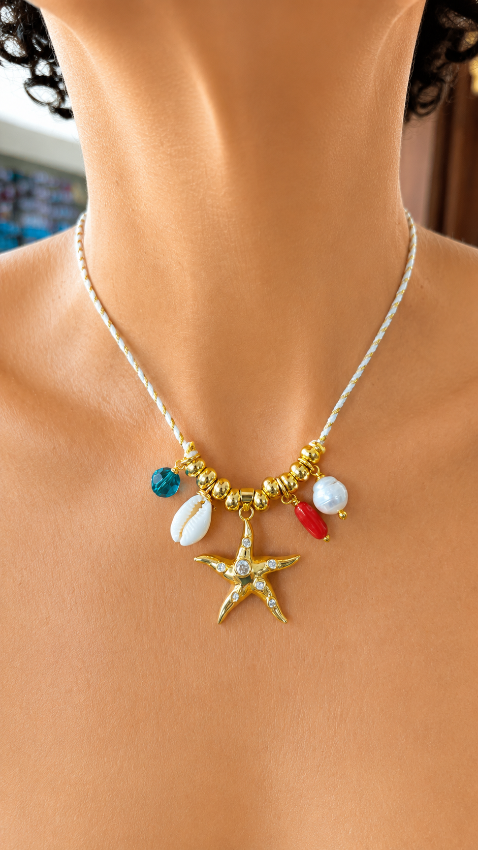 Caribe Tropical - White Cord Neclace - 3 Styles to Choose