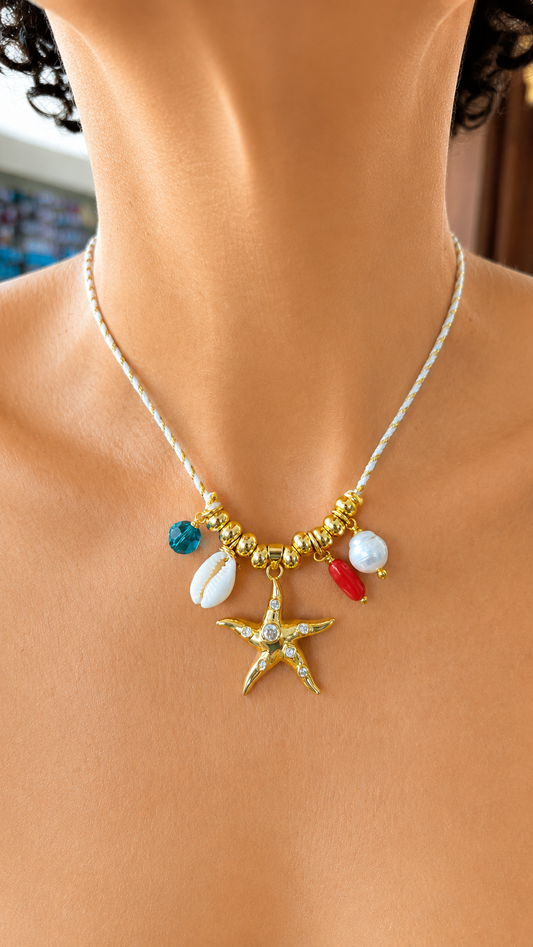 Caribe Tropical - White Cord Neclace - 3 Styles to Choose