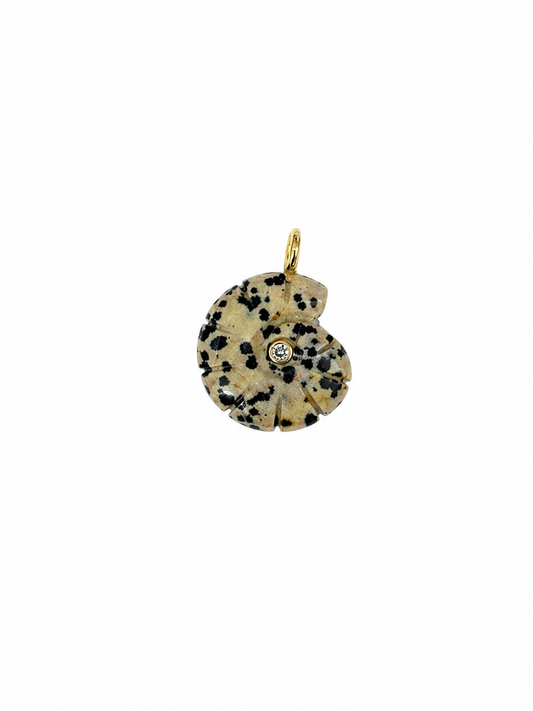 Dalmatian Jasper Caracola Pendant