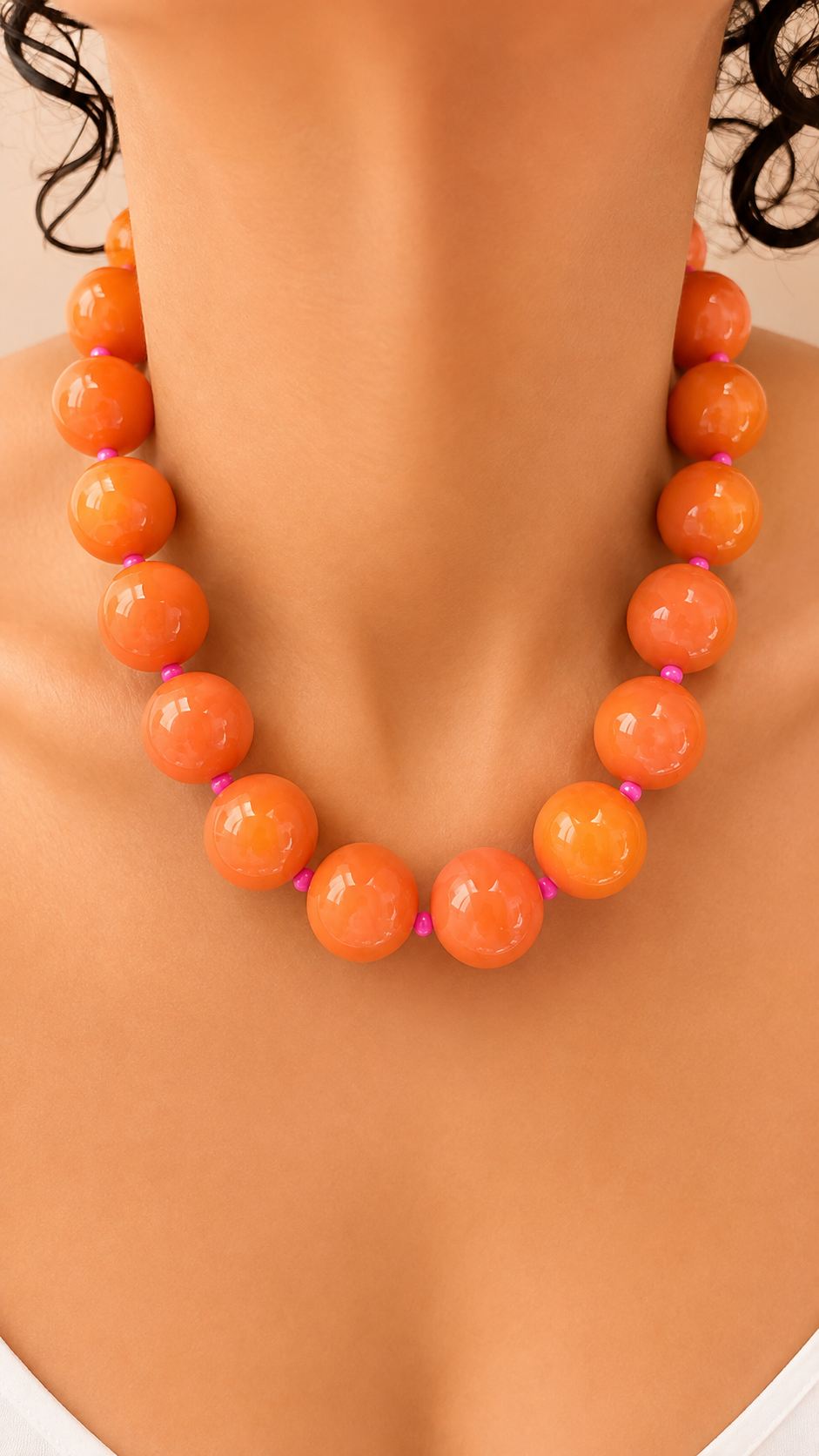 Gum Ball Necklace -20mm-Orange Sorbet