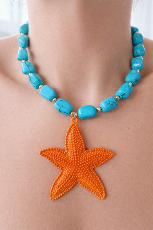 Island Girl StarFish Necklace - Orange