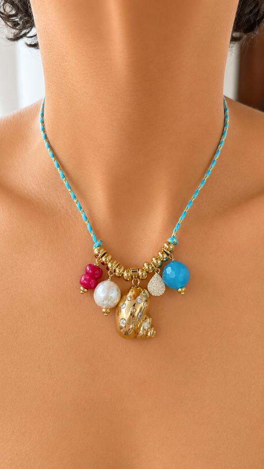 Caribe Tropical - Turquoise Cord Necklace - 4 Styles