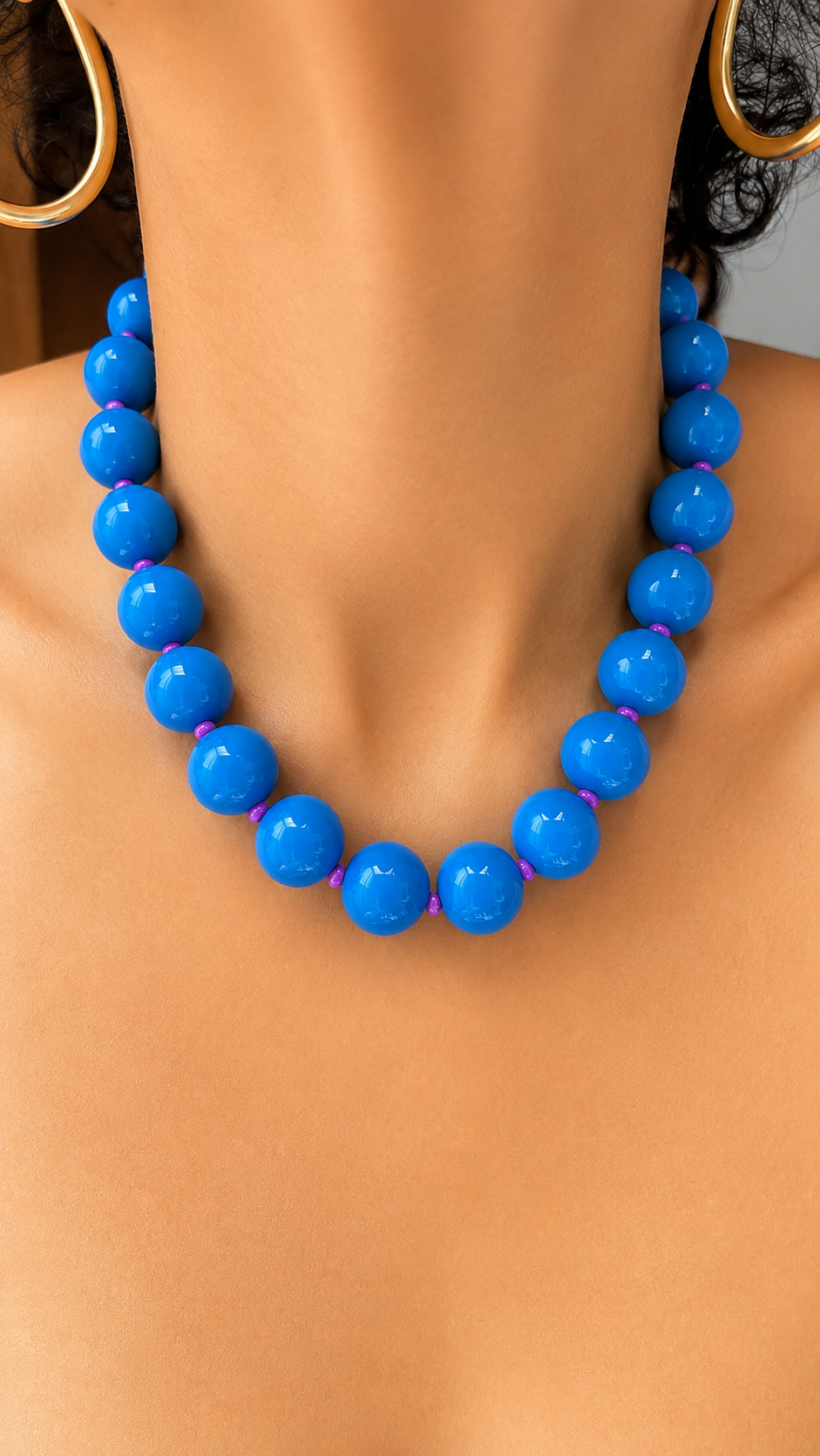 Gum Ball Necklace - 16mm - Blue