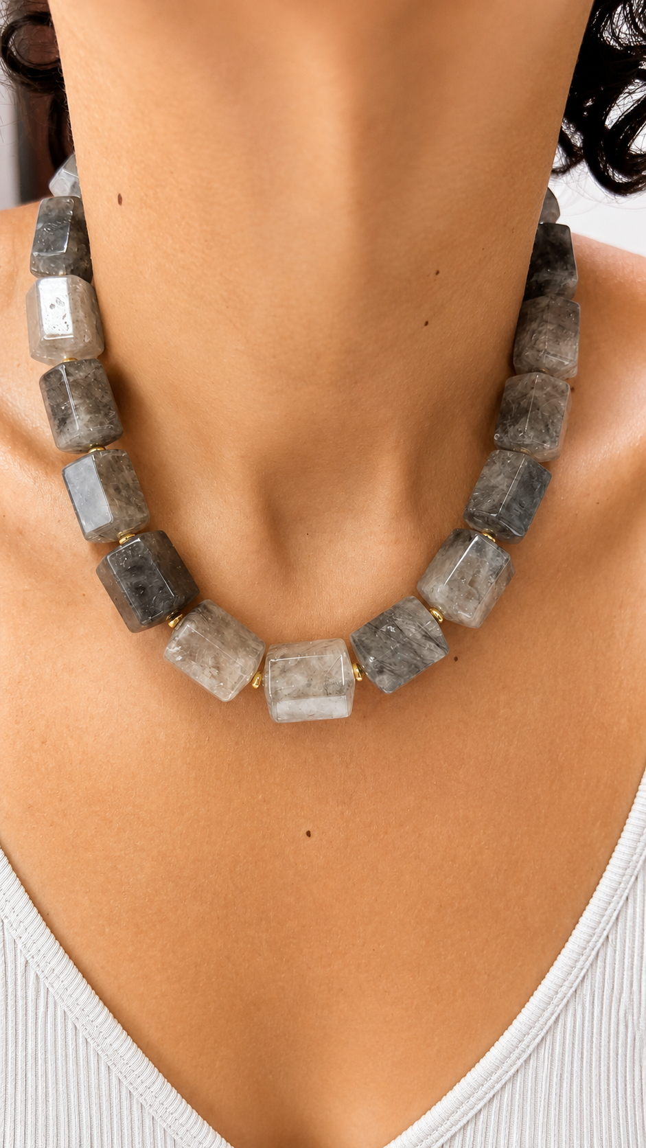 Tourmalinated Quartz Necklace