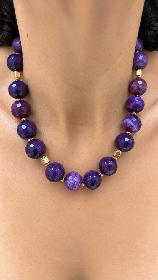 Deep Purple Agate Necklace