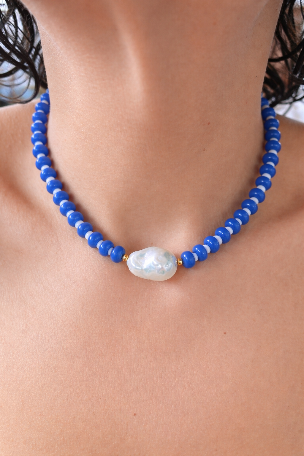 Blue Pearl Necklace