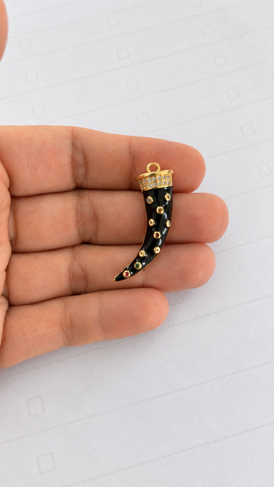 Black Enamel Cornicello