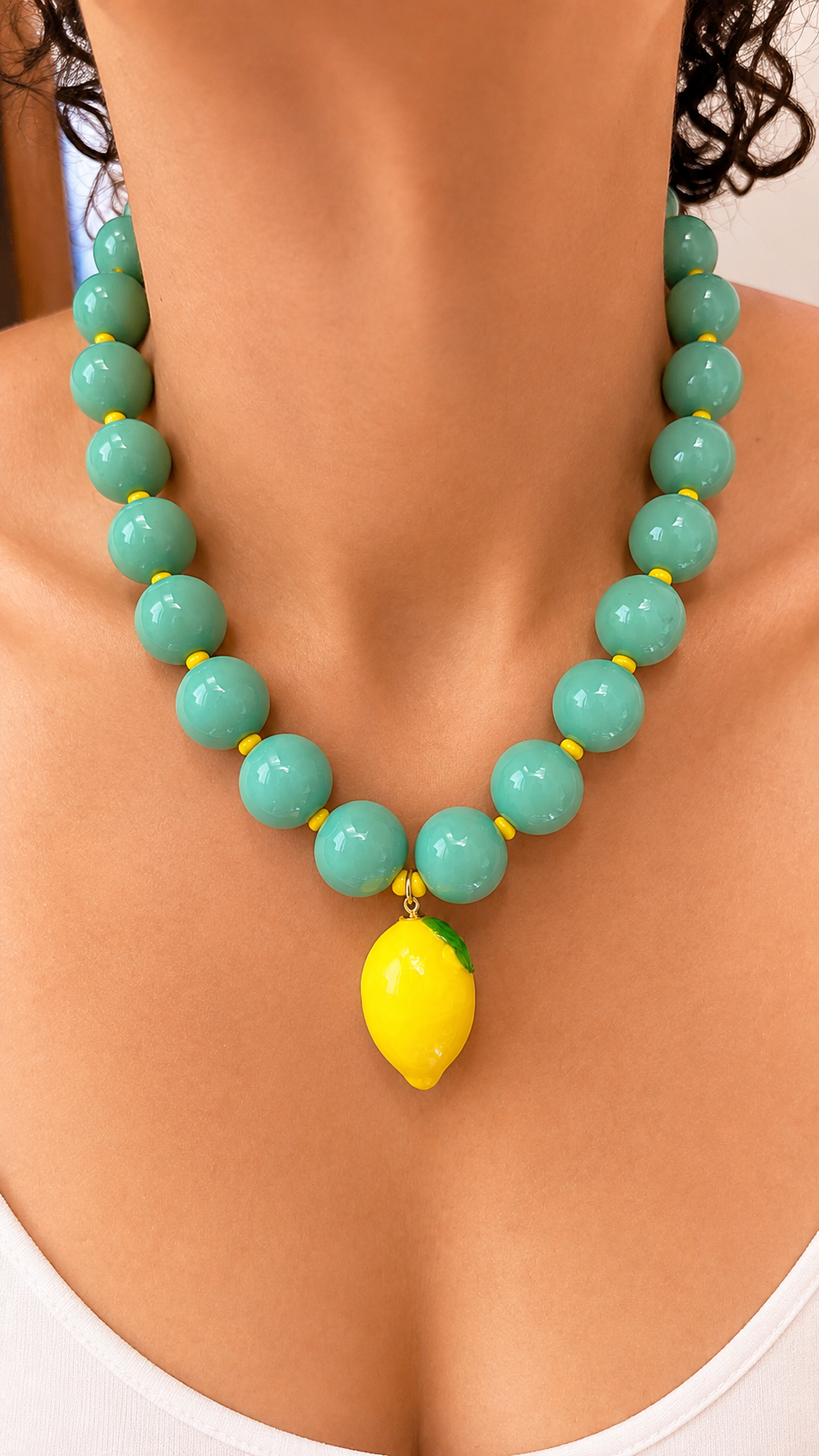 Gum Ball Necklace - 16mm - Lemon Lime