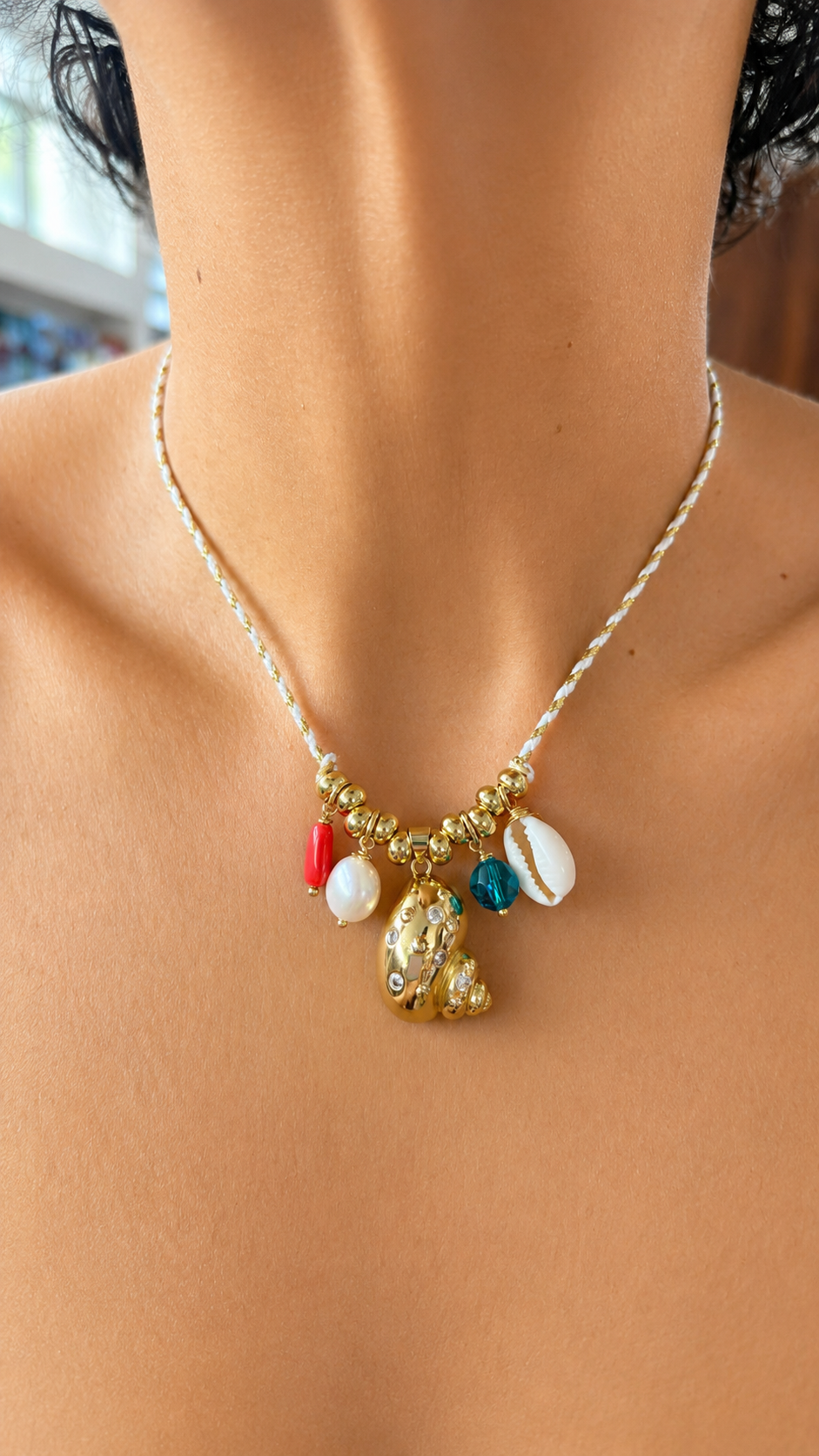 Caribe Tropical - White Cord Neclace - 3 Styles to Choose