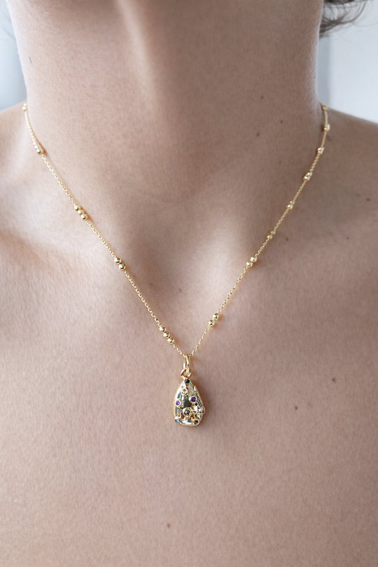 Color CZ Drop Chain