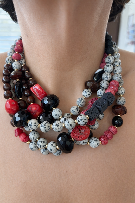 Formentera- Dalmatian Jasper Necklace Collection