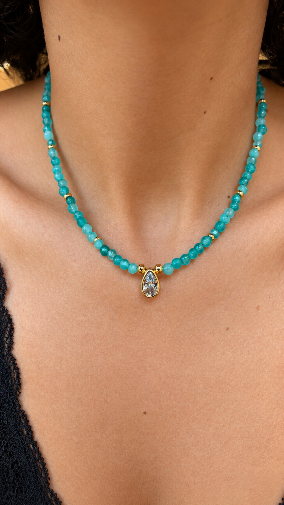 Micaela Bezel Necklace