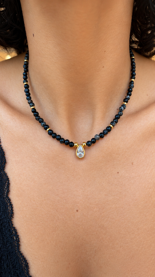 Micaela Bezel Necklace - Imperial Jasper
