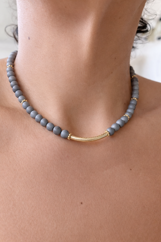 Silver Mix Druzy Quartz Necklace