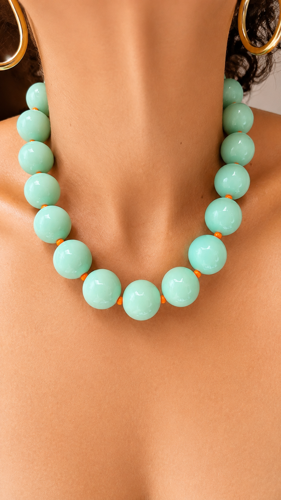 Gum Ball Necklace - 20mm- Mint