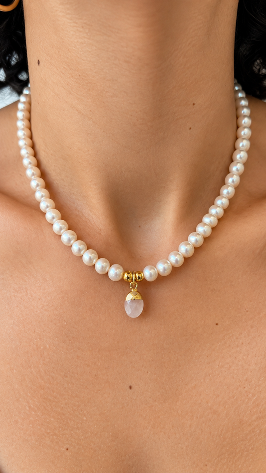 Gemstone Pearls - Rose Quartz