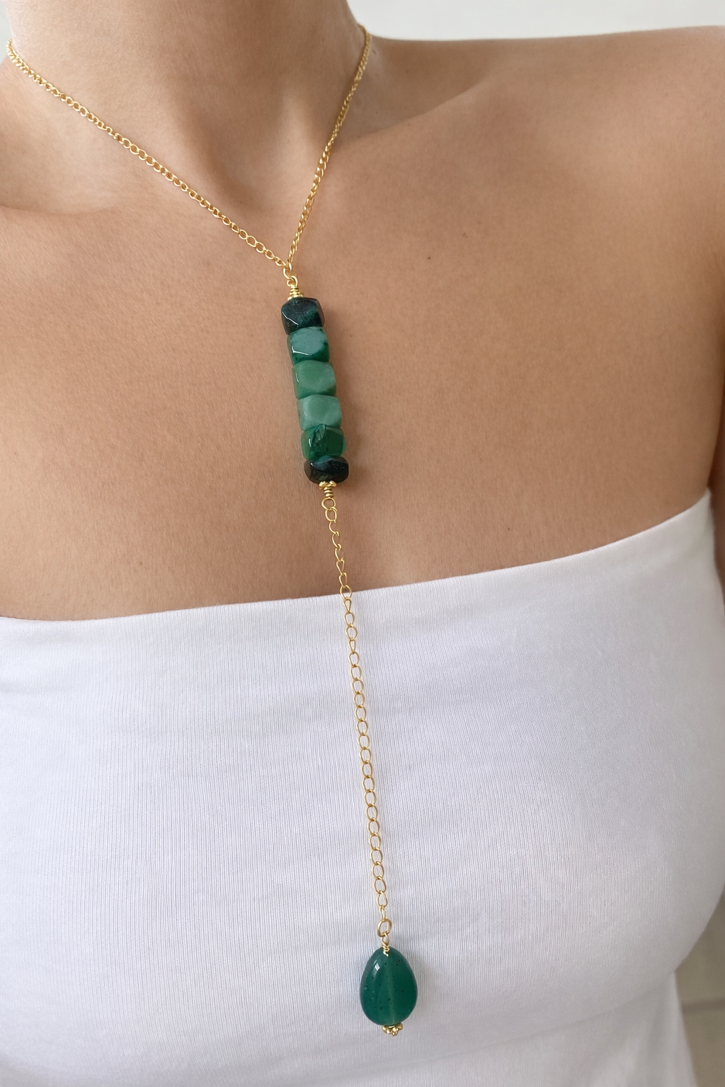 Green Agate Lariat