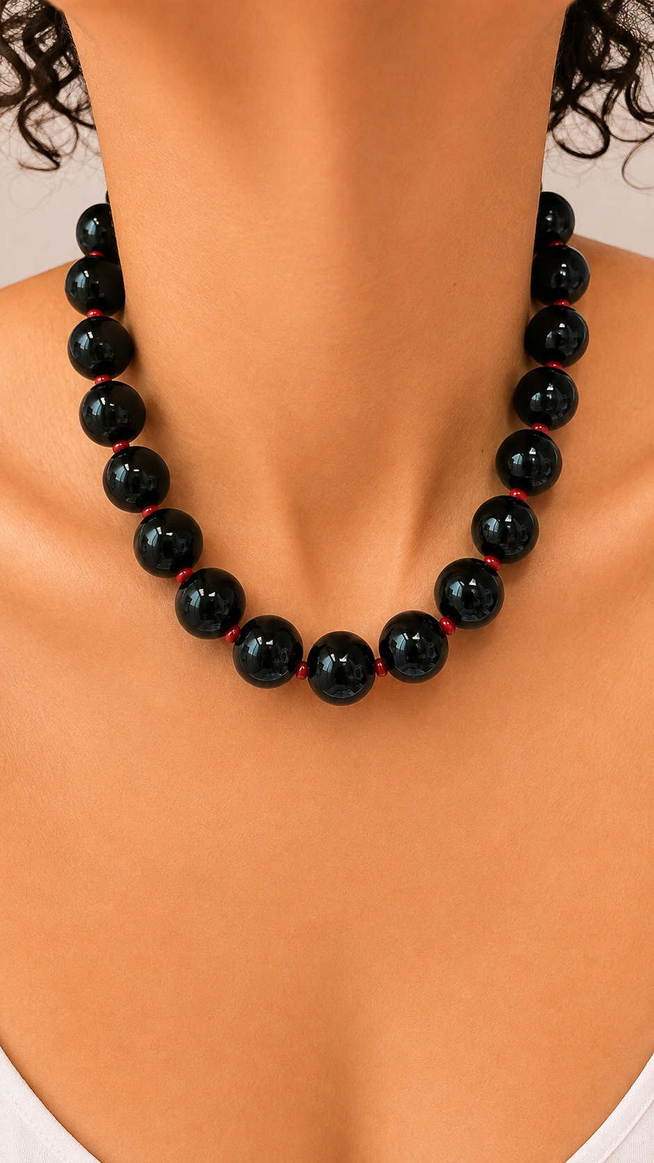 Gum Ball Necklaces - Black & Red