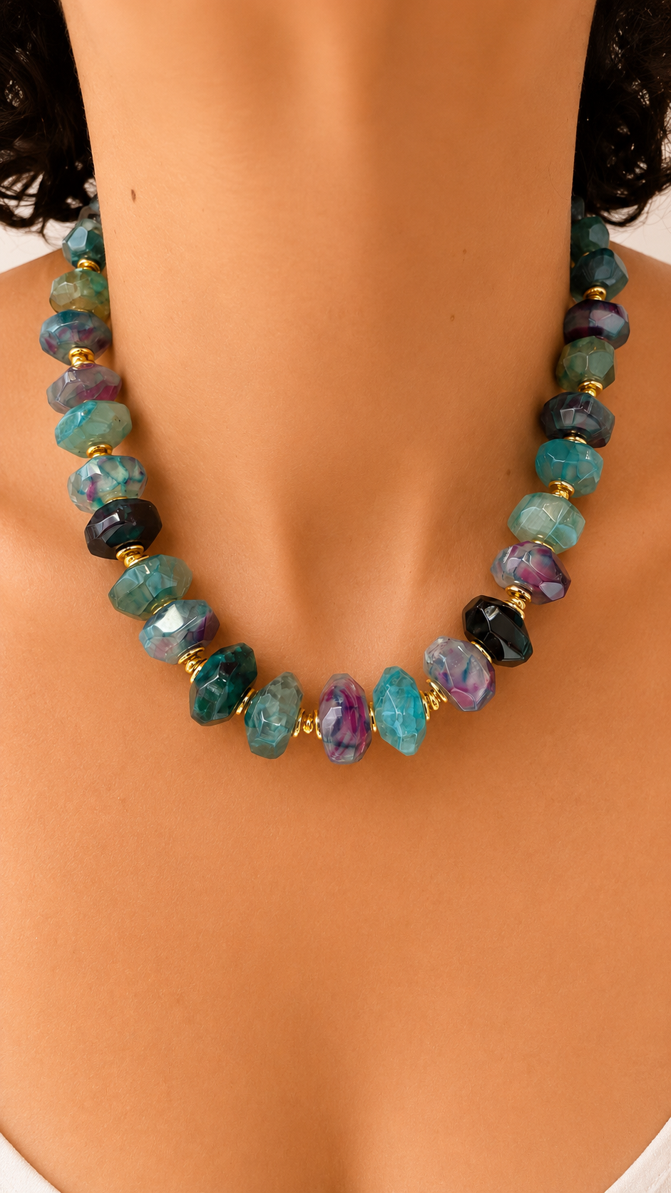 Carmencita Agate Necklace - Ocean