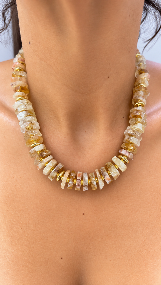 Citrine Rondelle Necklace