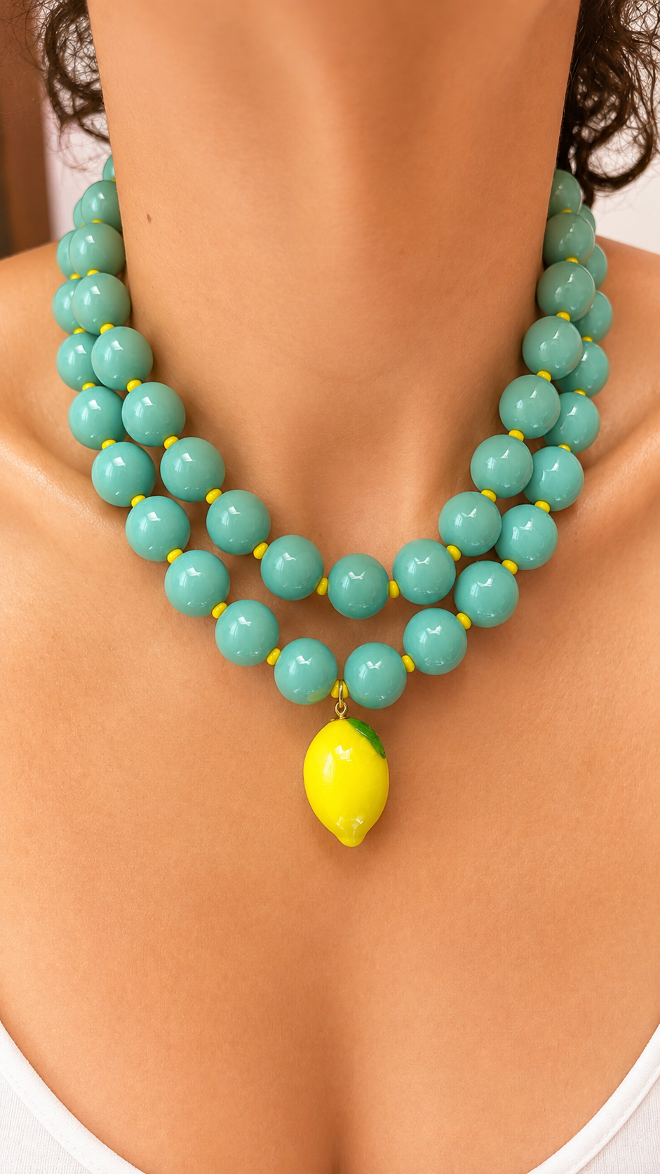 Gum Ball Necklace - 16mm - Lemon Lime