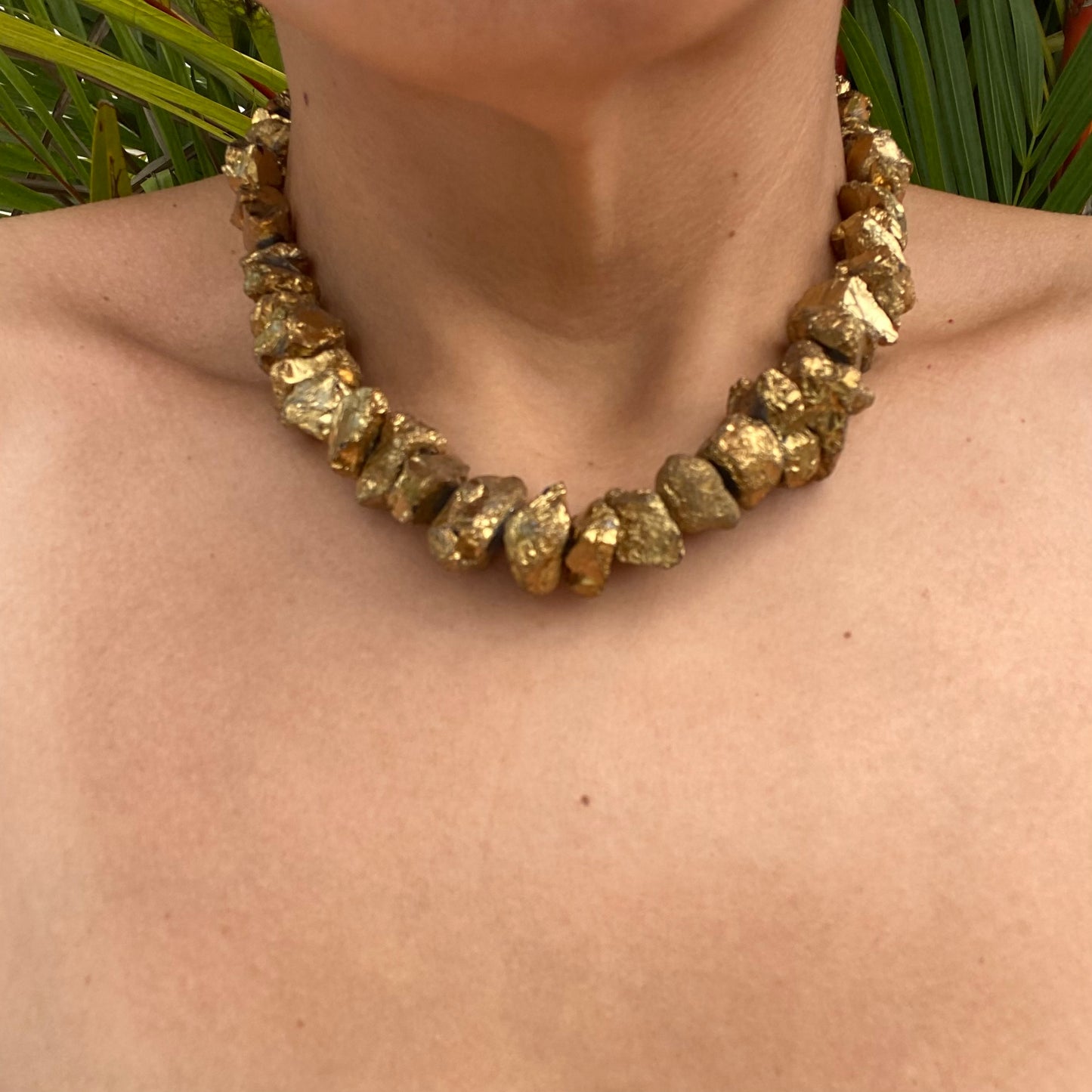 Crystal Quartz Necklace - Gold