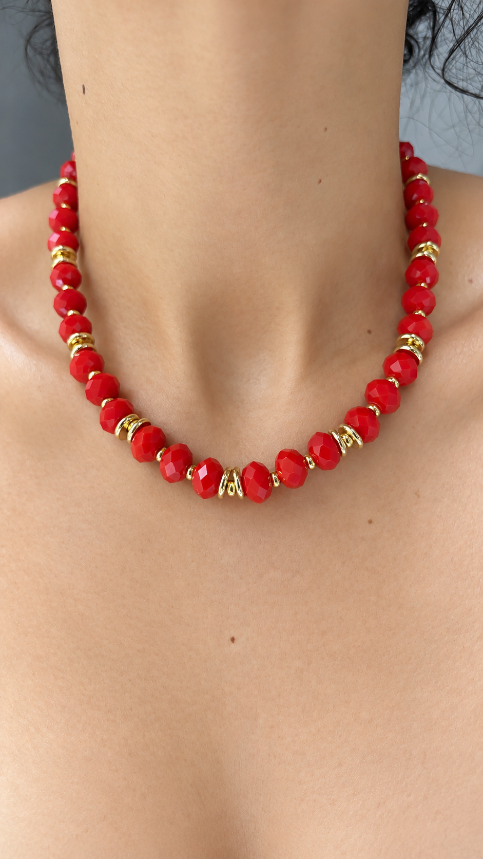 Andrea Necklace - Light Red