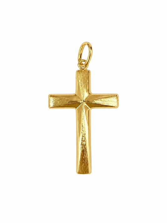 Brush Gold Cross Pendant