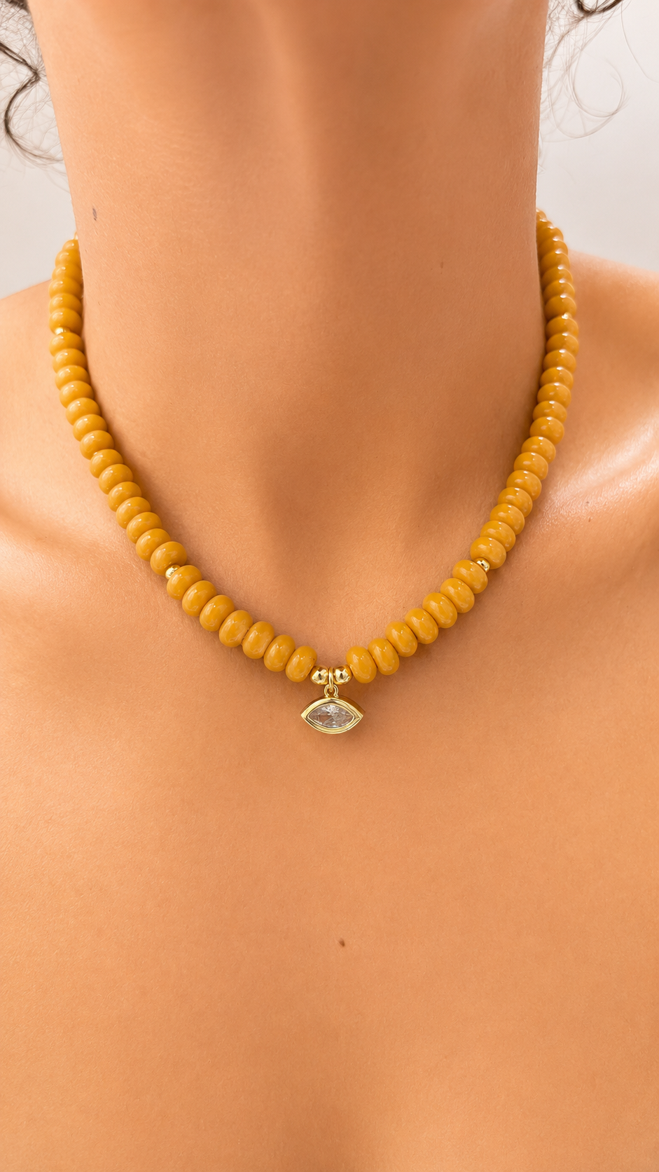 Angie Bezel Necklace - Pumpkin