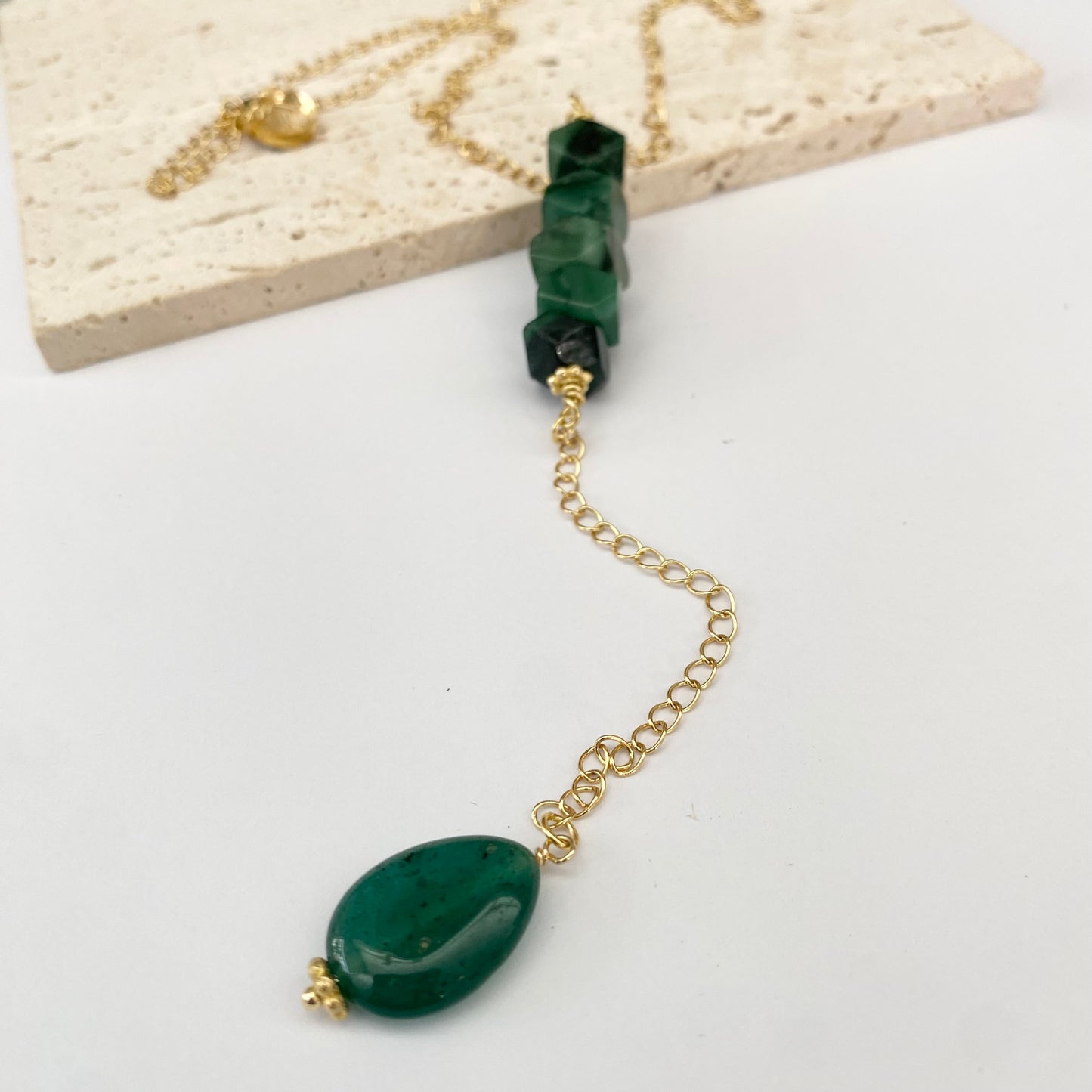 Green Agate Lariat