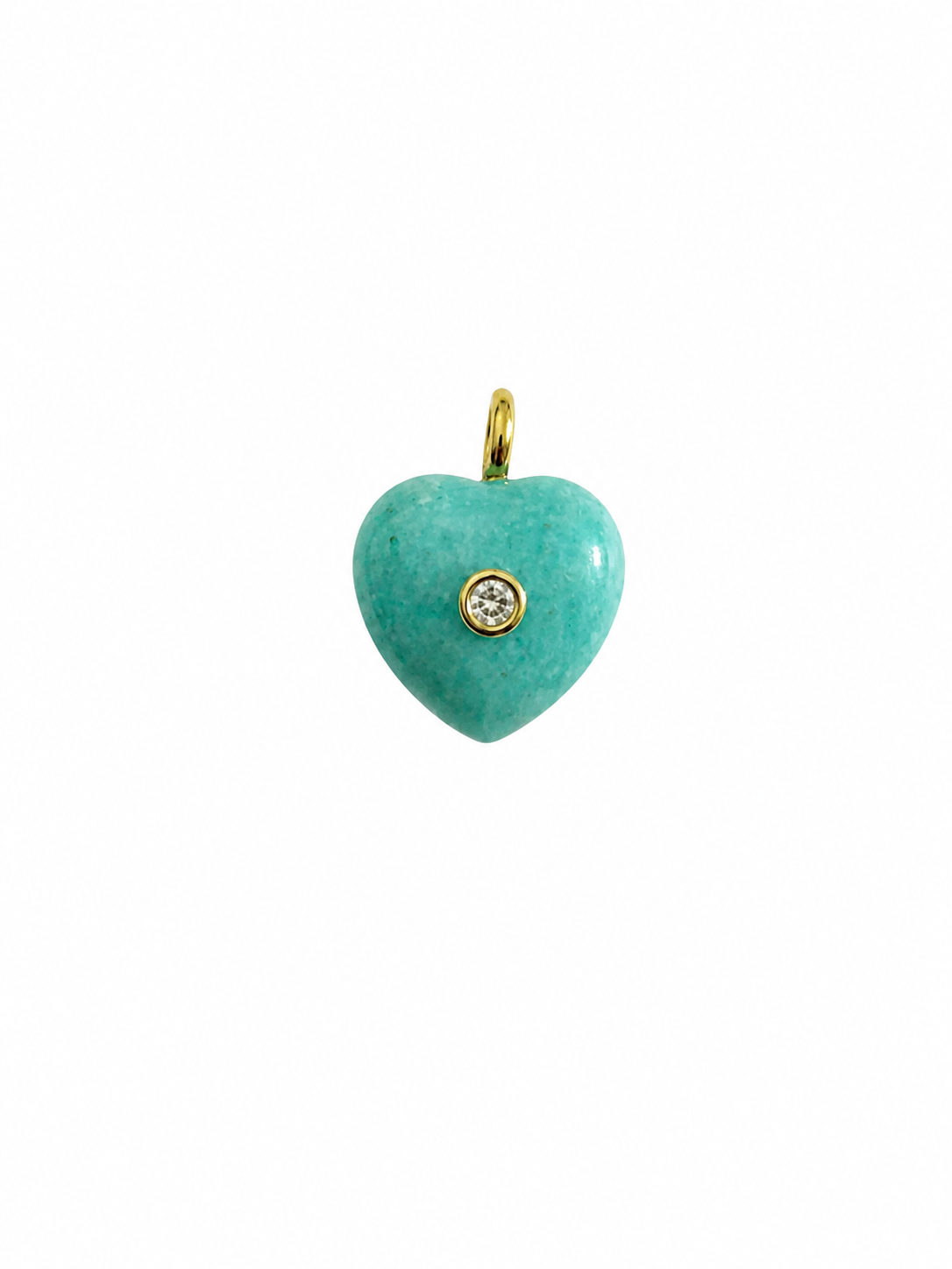 Amazonite Heart Charm